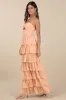 Arata Peach Cutout Tiered Maxi Dress sold by Lulus
