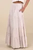 Sunset by the Sea Light Beige Embroidered Tiered Maxi Skirt sold by Lulus