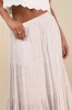 Sunset by the Sea Light Beige Embroidered Tiered Maxi Skirt sold by Lulus