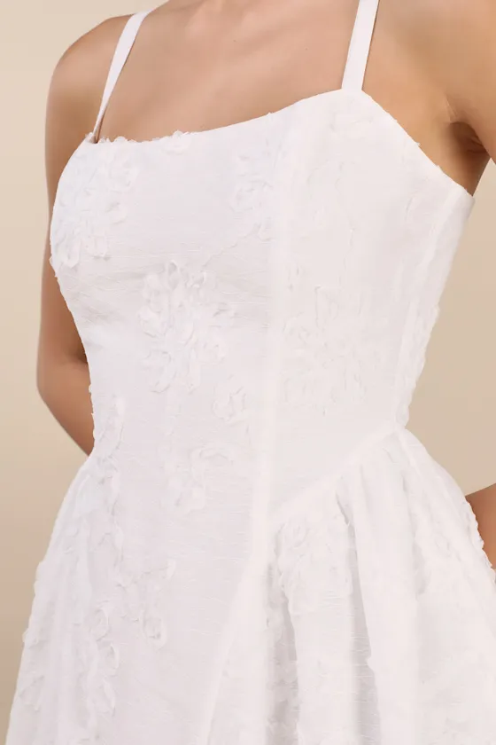 Teodora White Floral Applique Lace-Up Midi Dress sold by Lulus product image thumbnail 4