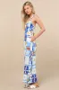 Bold Extravagance Blue Multi Print Sleeveless Wide-Leg Jumpsuit sold by Lulus