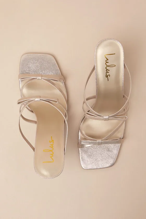 Pascaline Gold High Heel Slide Sandals sold by Lulus product image thumbnail 4