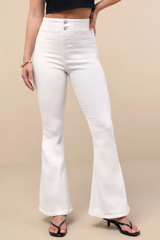 Archie White High-Rise Flare Jeans sold by Lulus product image thumbnail 2