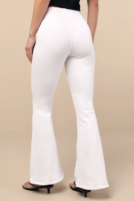 Archie White High-Rise Flare Jeans sold by Lulus product image thumbnail 3