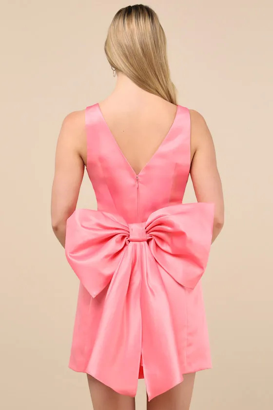 Charming Celebration Pink Taffeta Bow Mini Dress sold by Lulus product image thumbnail 2