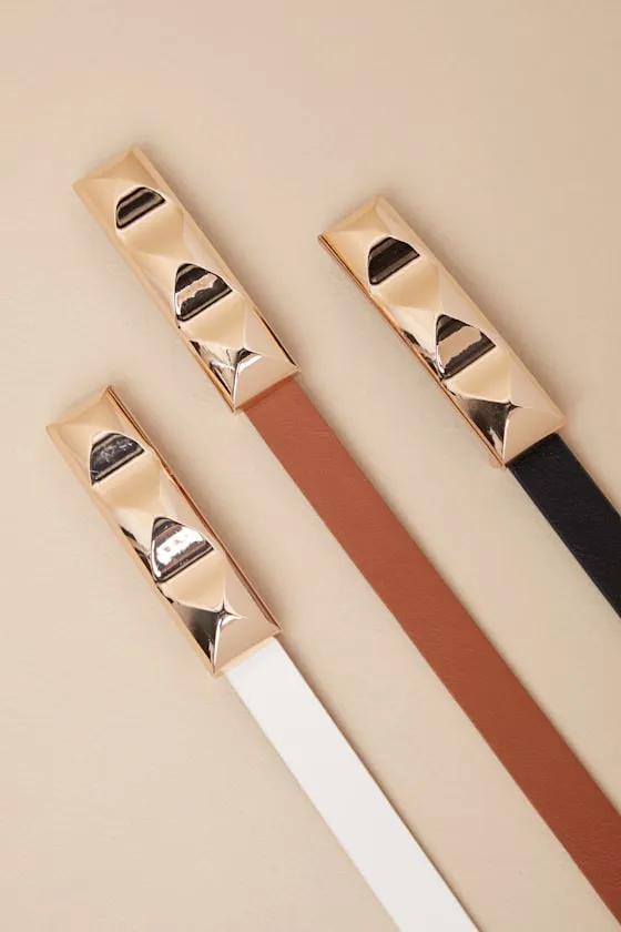 Chicest Inclusion Brown, Black, and White Three-Piece Belt Set sold by Lulus product image thumbnail 4