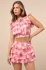 Giada Pink and Ivory Plaid Tiered High-Rise Mini Skirt sold by Lulus