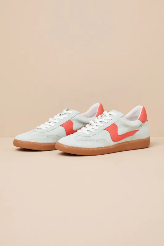Notice Pear Suede Leather Color Block Lace-Up Sneakers sold by Lulus