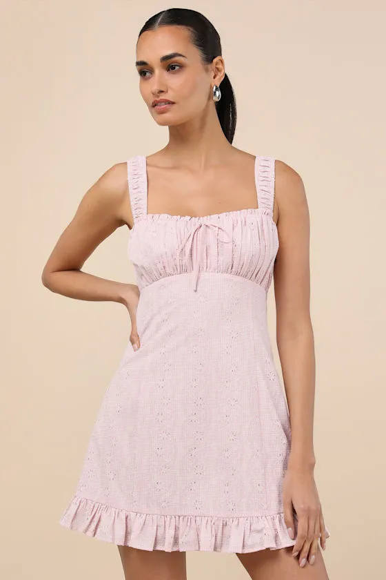Naina Light Pink Embroidered Sleeveless Mini Dress sold by Lulus