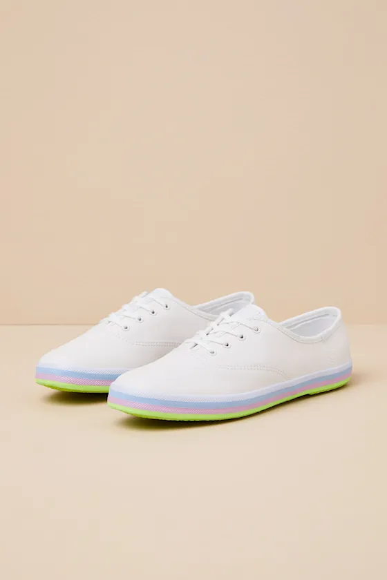 Champion Snow White Multi Foxing Striped Leather Sneakers sold by Lulus product image thumbnail 2