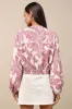 Signey Light Beige and Mauve Pink Floral Bomber Jacket sold by Lulus
