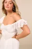 Mio Ivory Pleated Tie-Back Midi Dress sold by Lulus