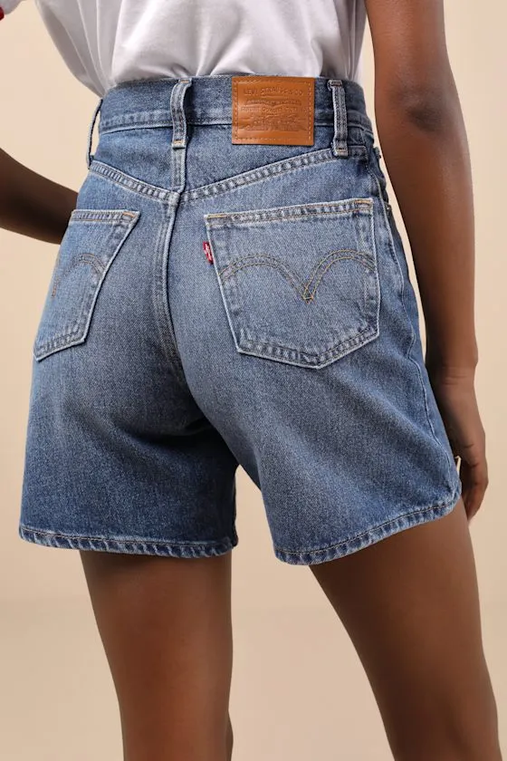 Baggy Medium Wash Denim High-Rise Long Shorts sold by Lulus product image thumbnail 3