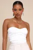 Immense Perfection Ivory Ruched Strapless Top sold by Lulus