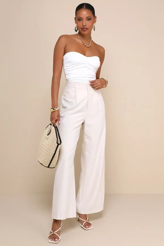 Immense Perfection Ivory Ruched Strapless Top sold by Lulus product image thumbnail 2