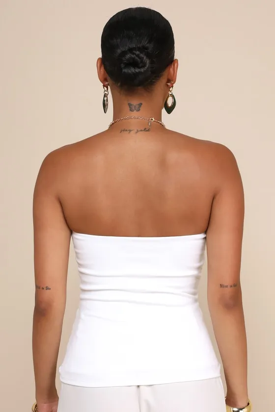Immense Perfection Ivory Ruched Strapless Top sold by Lulus product image thumbnail 3