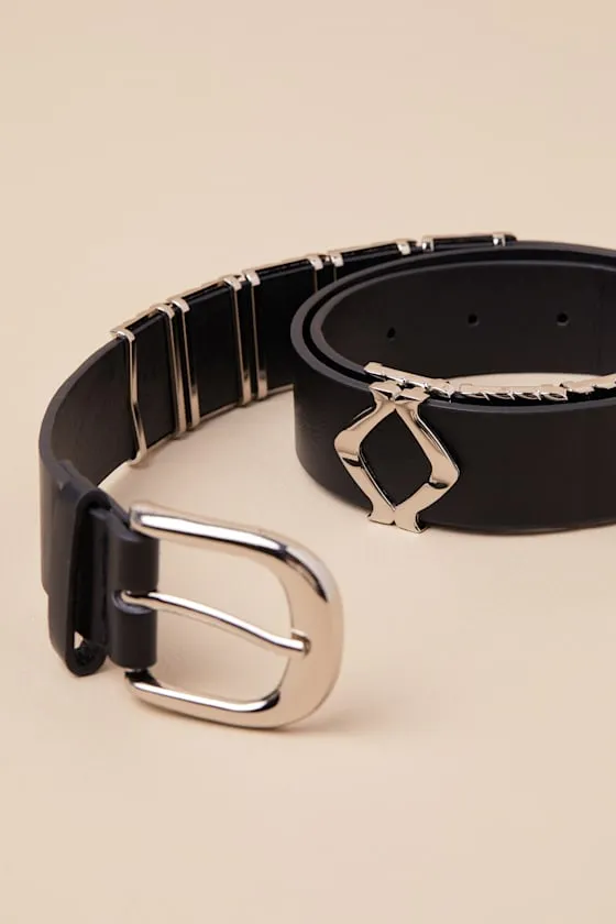 Carita Black and Silver Western Belt sold by Lulus product image thumbnail 2