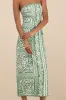 Brigita Green Floral Strapless Column Midi Dress sold by Lulus