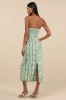 Brigita Green Floral Strapless Column Midi Dress sold by Lulus