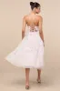 Claudina White Multi Pleated Lace-Up Midi Dress sold by Lulus