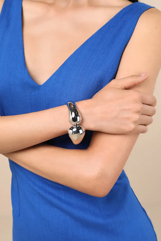 Iyona Silver Chunky Tapered Cuff Bracelet sold by Lulus