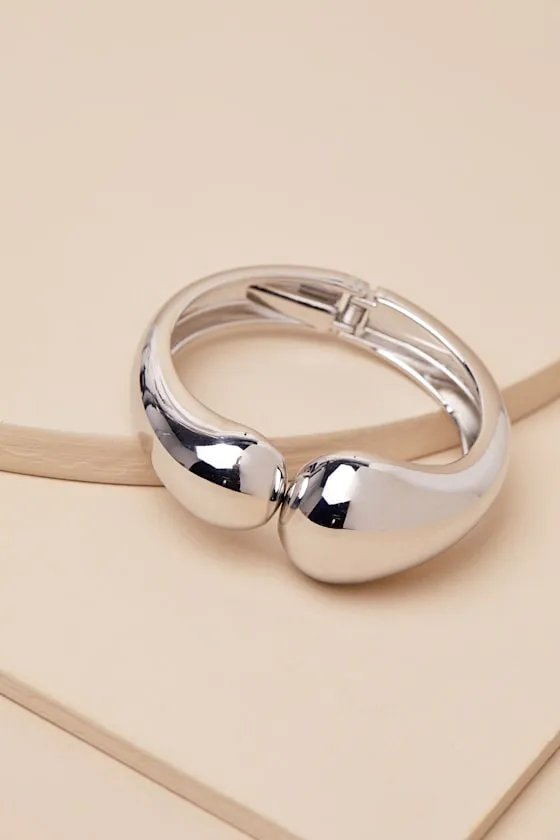 Iyona Silver Chunky Tapered Cuff Bracelet sold by Lulus product image thumbnail 2