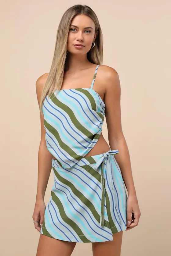 Wild At Heart Blue Striped Handkerchief Cami Top sold by Lulus product image thumbnail 3