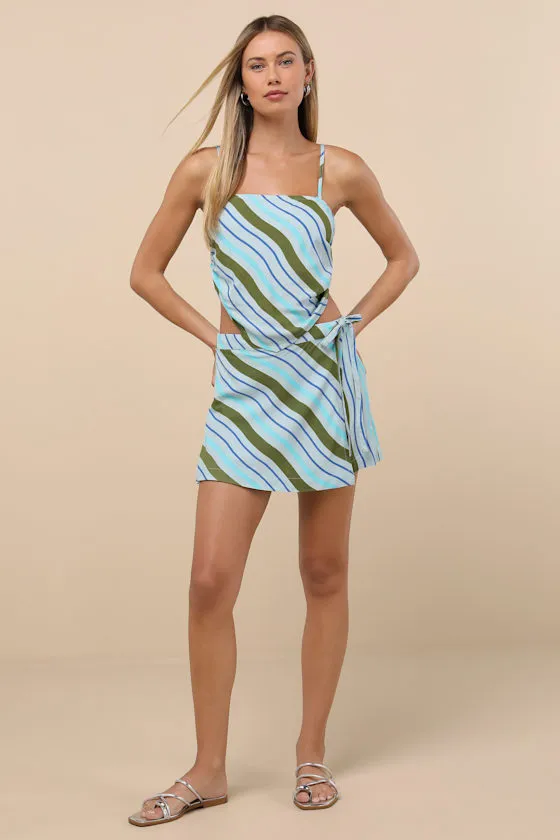 Wild At Heart Blue Striped Handkerchief Cami Top sold by Lulus product image thumbnail 4