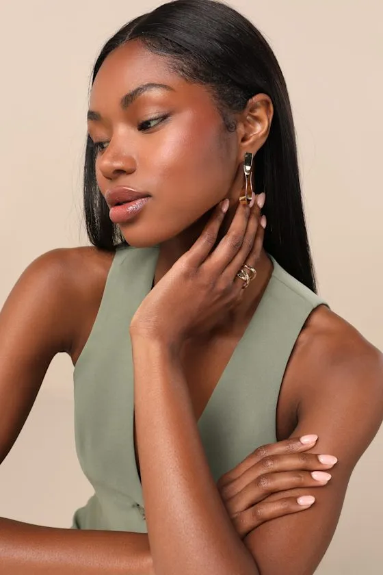 Tava Gold Twisted Hoop Earrings sold by Lulus product image thumbnail 4