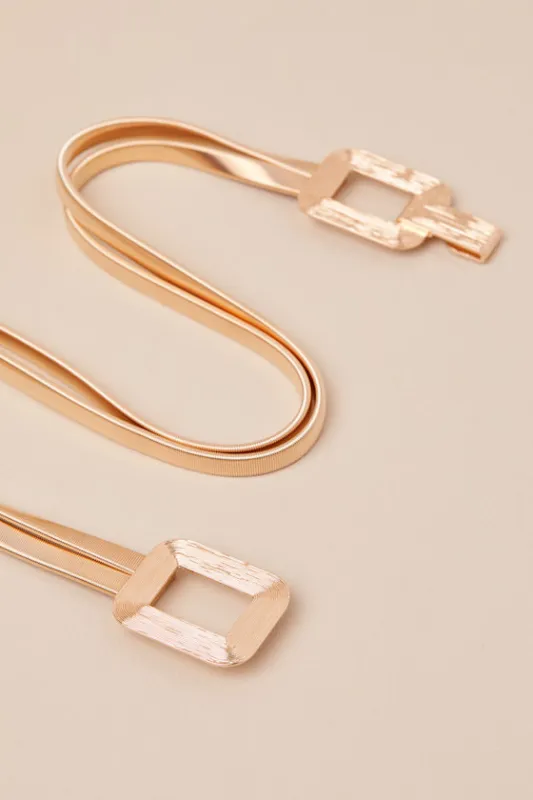 Athene Gold Textured Elasticized Belt sold by Lulus