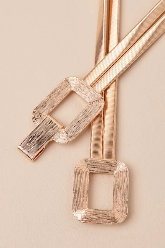 Athene Gold Textured Elasticized Belt sold by Lulus product image thumbnail 4