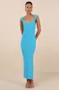 Chiara Turquoise Ribbed Knit Cap Sleeve Midi Dress sold by Lulus