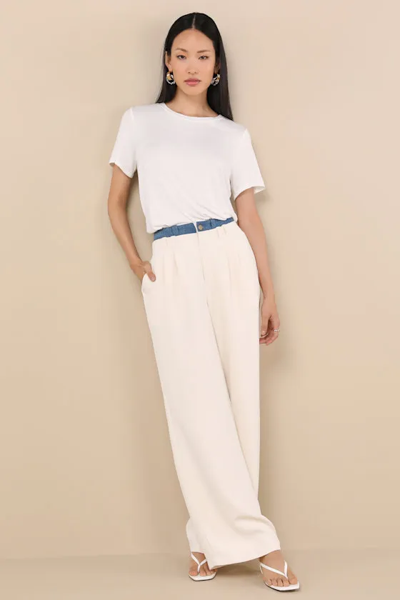 Skyra Ivory Crew Neck Tee sold by Lulus product image thumbnail 3