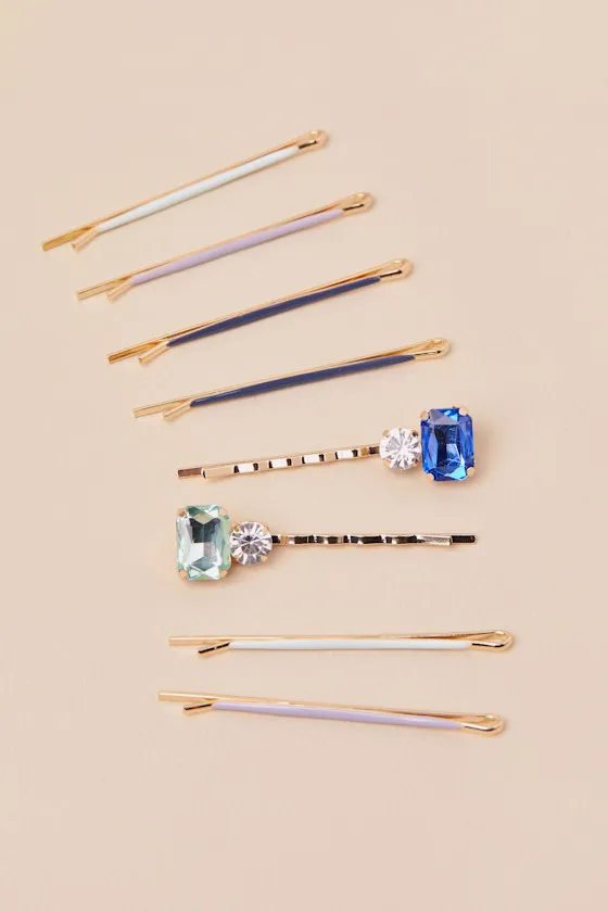 Metal Gold Cloud and Gem 8-Piece Hair Pin Set sold by Lulus product image thumbnail 3