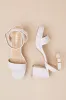 Elodina White Eyelet Platform High Heel Sandals sold by Lulus