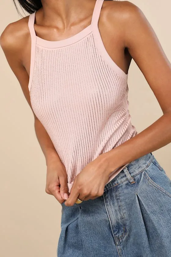 Amata Blush Rhinestone Racerback Tank Top sold by Lulus product image thumbnail 4