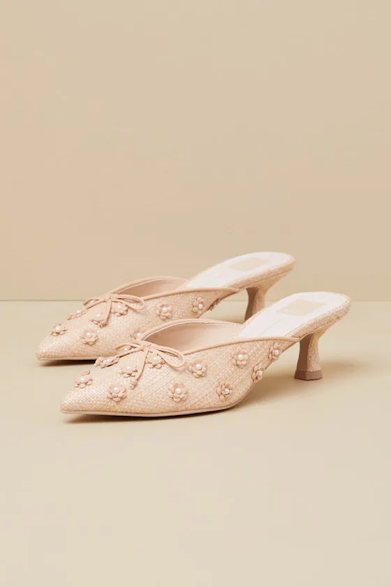 Camilo Light Natural Raffia Kitten Heel Mule Pumps sold by Lulus product image thumbnail 2