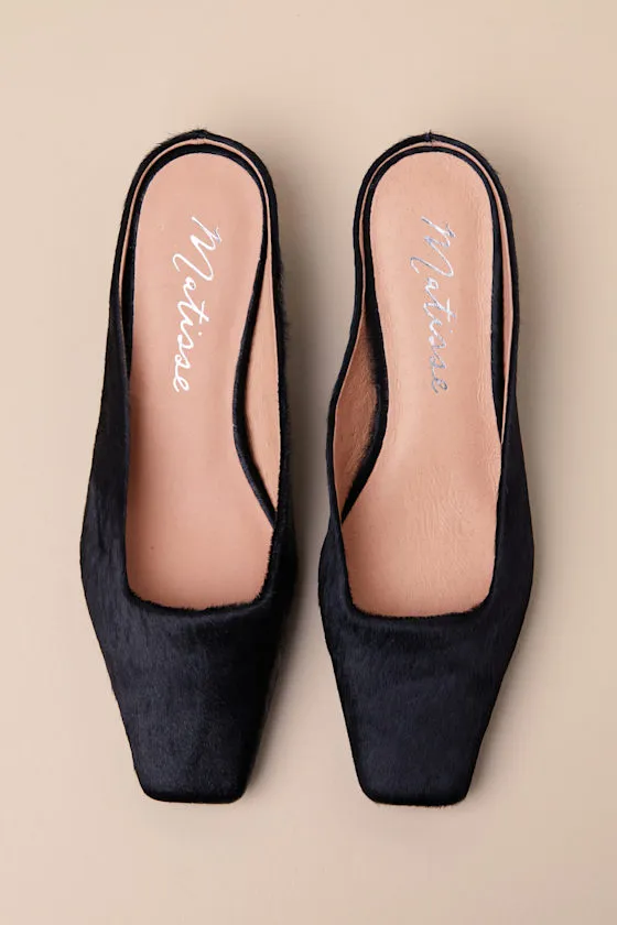 Classy Black Calf Hair Kitten Heel Mules sold by Lulus product image thumbnail 2