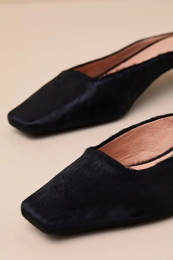 Classy Black Calf Hair Kitten Heel Mules sold by Lulus product image thumbnail 3