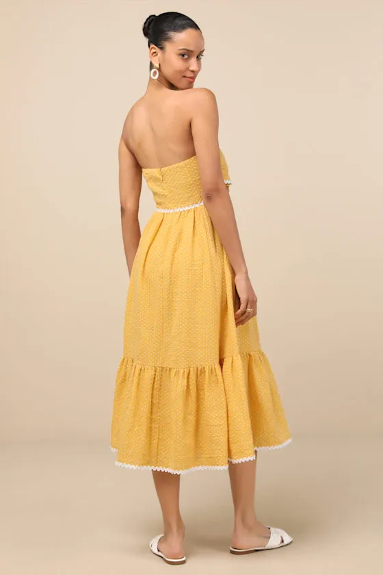 Delightful Design Yellow Polka Dot Midi Dress With Pockets sold by Lulus product image thumbnail 3