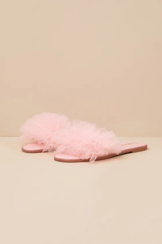Torria Pink Tulle Slide Sandals sold by Lulus product image thumbnail 2