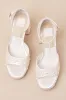 Pandro Pearl True White Satin Platform High Heel Sandals sold by Lulus
