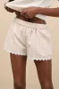 Marija Beige Gingham Scalloped Shorts sold by Lulus