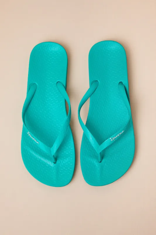 Anat Dark Green Colors Fem Flip Flops sold by Lulus