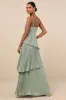 Jehona Sage Brush Pleated Tiered Maxi Dress sold by Lulus
