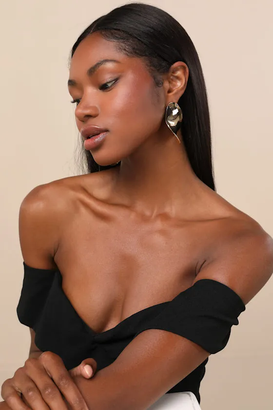 Donella Gold Statement Earrings sold by Lulus product image thumbnail 3