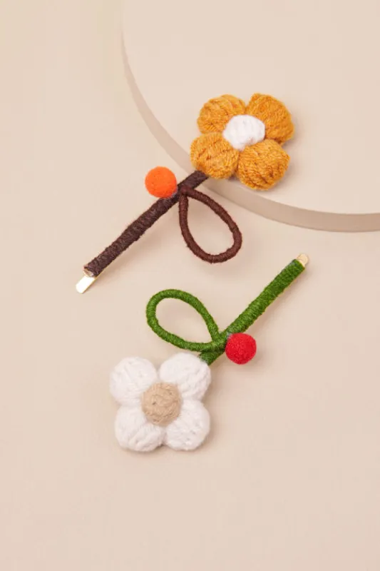 Dapper Daisy Multi Floral Two-Piece Hair Pin Set sold by Lulus