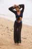 Codhi Black Sheer Crochet Two-Piece Swim Cover-Up sold by Lulus