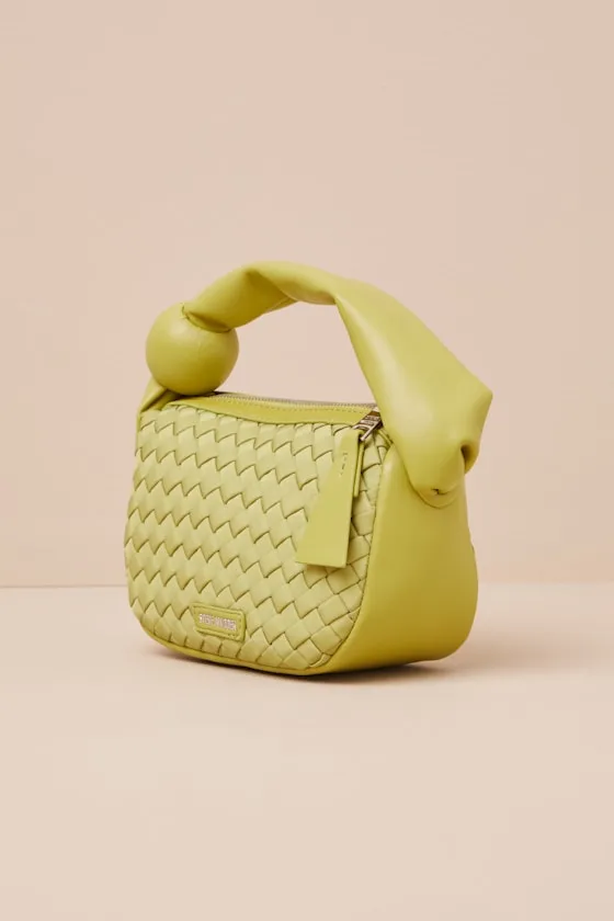 Natasha Lime Green Woven Puffed Handle Bag sold by Lulus product image thumbnail 2