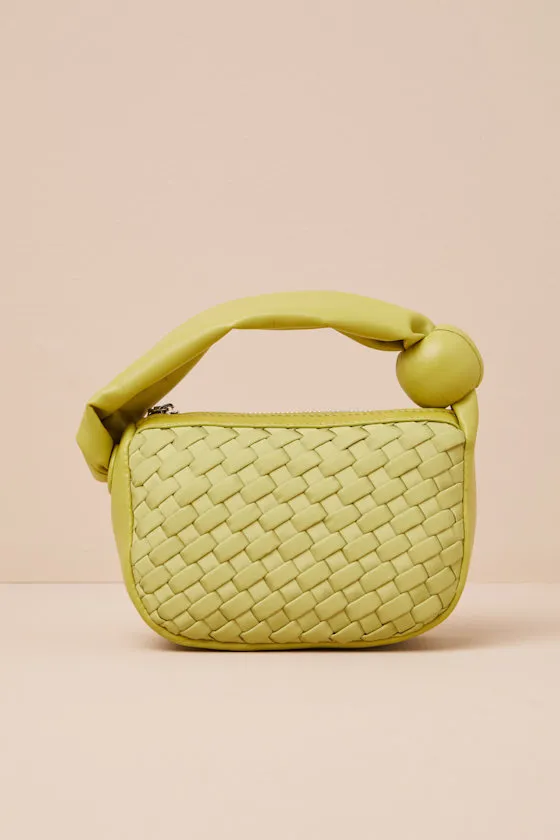 Natasha Lime Green Woven Puffed Handle Bag sold by Lulus product image thumbnail 3